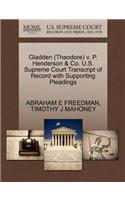 Gladden (Theodore) V. P. Henderson & Co. U.S. Supreme Court Transcript of Record with Supporting Pleadings