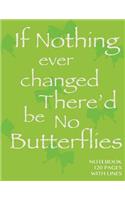 Notebook 120 pages with lines: If Nothing Changes Notebook with lime green cover, ruled notebook, perfect bound, ideal for composition notebook or journal
