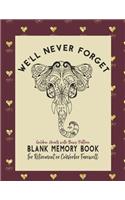 We'll Never Forget - Golden Hearts with Bows Pattern Blank Memory Book for Retirement or Co-Worker Farewell