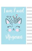 I am 7 and musician blank sheet music manuscript paper cat notebook christmas gift Notebook Matte: Sheet Music Notebook / Journal Gift, 100 Pages, 8x10, Soft Cover, Matte Finish