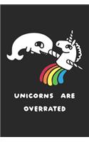 Unicorns are overrated: blue whale unicorn: Lined Notebook, Diary / Journal Gift, 120 Pages, 6x9, Soft cover, Matte Finish