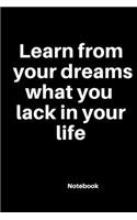 Learn from your dreams what you lack in your life