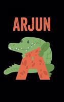 Arjun: Journal (Diary, Notebook) Personalized Custom Name Alphabet Alligator Birthday Gift for Boys
