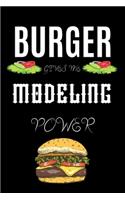 Burger Gives Me Modeling Power: A hiking planner gift for model. A gift for burger lover.
