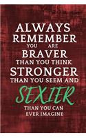 Always Remember You Are Braver Than You Think Stronger Than You Seem And Sexier Than You Can Ever Imagine: Encouragement Gift For Cancer Patient-Cancer Survivor Gift- Recovery Process Keepsake Journal'Notebook/Diary (Gag Gift)