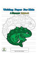 Writing Paper For Kids. A Dinosaur Notebook: Handwriting Practice Paper with Dotted Lined, ABC Kids. A Dinosaur Cover design Ankylosaurus.