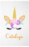 Cataleya A5 Lined Notebook 110 Pages: Funny Blank Journal For Lovely Magical Unicorn Face Dream Family First Name Middle Last Surname. Unique Student Teacher Scrapbook/ Composition Great