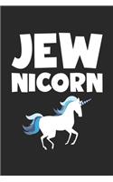 Hannukah Journal: Jewnicorn - Funny Hanukkah Gifts - Jewnicorn Diary: Medium College-Ruled Journey Diary, 110 page, Lined, 6x9 (15.2 x 22.9 cm)
