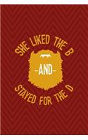 She Liked The B And Stayed For The D: All Purpose 6x9 Blank Lined Notebook Journal Way Better Than A Card Trendy Unique Gift Red Zigzag Beards