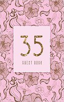 Guest Book 35: Pink, Gold, Floral, Extra Large Guestbook For Birthday Party(Feminine and Elegant)