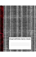 Composition notebook: Binary code and computer glitch wide ruled large (8.5 x 11") school notebook for gamers, boys, girls, computer geeks and retro game fans