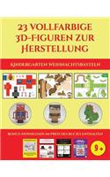 Kindergarten Weihnachtsbasteln (23 vollfarbige 3D-Figuren zur Herstellung mit Papier): Ein tolles Geschenk für Kinder, das viel Spaß macht