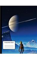 Saturn Rings From Afar Composition Notebook, College Ruled