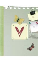 Monogrammed V Dot Grid Bullet Journal: 8.5" x 11" Soft Matte Cover 150 pages(Letter V Monogram Bullet Diary)