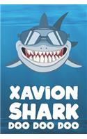 Xavion - Shark Doo Doo Doo: Blank Ruled Name Personalized & Customized Shark Notebook Journal for Boys & Men. Funny Sharks Desk Accessories Item for Writing Primary / Kindergar