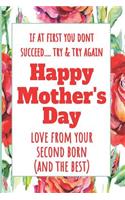 If at First You Don't Succeed Try & Try Again - Love from Your Second Born (and the Best)