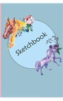 Sketchbook: Unicorn Sketch Book for Girls - 6 X 9 100 Blank Pages for Drawing in