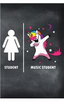 Student Music Student: Funny Music Student Vs Normal Student Dabbing Unicorn Journal / Notebook / Diary Gift (6 X 9 - 110 Blank Pages)