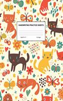 Handwriting Practice Sheets: Cute Blank Lined Paper Notebook for Writing Exercise and Cursive Worksheets - Perfect Workbook for Preschool, Kindergarten, 1st, 2nd, 3rd and 4th Gr