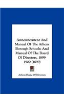 Announcement and Manual of the Athens Borough Schools