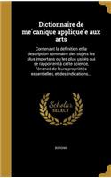 Dictionnaire de Me Canique Applique E Aux Arts