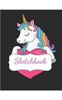 My Cute Unicorn Sketch Book: Unicorn NoteBookand Sketchbook For Girls - 120+ Pages Of Unicorn Themed Sketchbook (Unicorn Notebooks): Blank unicorn drawing paper for boys, artist(88 Unicorn)