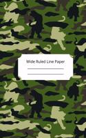 Camouflage Art Theme Wide Ruled Line Paper