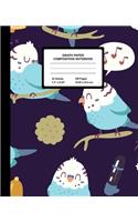 Graph Paper Composition Notebook: Quad Ruled 4 Squares Per Inch Sheets, Math and Science Grid Note Book for Elementary Students, Cute Birds