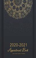 2020-2021 Appointment Book Daily And Hourly Planner: Mandala Golden Color Cover - 15 Months Appointment Weekly Monthly Planner - January 2020 - March 2021 Academic Agenda Schedule Organizer To-Do List (5 Appointment Weekly and Hourly Schedule 15 Minute Increments)