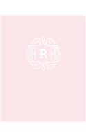 R: 110 Dot-Grid Pages - Monogram Journal and Notebook with a Light Pink Background and Simple Vintage Elegant Design - Personalized Initial Letter Jour