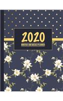 2020 Monthly and Weekly Planner: Calendar Datebook with Faux Gold Design