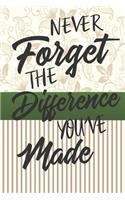 Never Forget The Difference You've Made