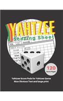 Yahtzee Scoring Sheet