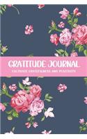 Gratitude Journal Cultivate Gratefulness and Positivity: Navy Pink Rose(42 Flora & Fauna Diary)