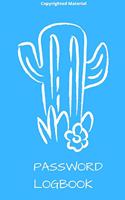 Password Logbook: Cute Cactus Password Organizer Notebook Blue