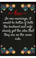 In one marriage, it would be better if both the husband and wife clearly got the idea that they are on the same side.: Notebook: The perfect wife. I love My wife Forever