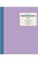 Auditions Journal Log Reflections Notes Calendar: Stylish Notebook in Purple and Blue for Writing About, Tracking, and Scheduling with 2020 and 2021 Yearly and Monthly Calendars