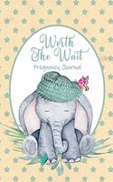 Worth the Wait: Pregnancy Journal. Baby Boy Elephant, Bashful, Green Stars on Tan