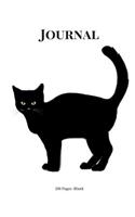 Black Cat Journal Notebook: Black Cat on white 200 Pages Blank Notebook Large 8.5x11(2 Journal Collection)