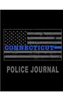 Connecticut Police Journal: Connecticut Thin Blue Line Police Flag Police Field Interview Notebook 8.5x11