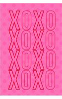 Xoxo: Journal with Red Lettering on a Pink Background