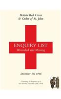 British Red Cross and Order of St John Enquiry List for Wounded and Missing