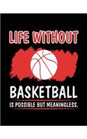 Life Without Basketball Is Possible But Meaningless.: Basketball Notebook Gift