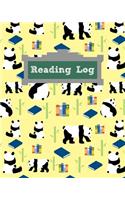 Reading Log: Cute, Panda Reading Log for Children - Your Kids Can Keep Track of All the Books They Read This Summer in This Adorable Animal Book Log - 8x10 with 