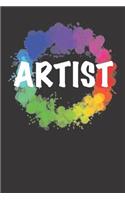 Notizbuch: 190 Seiten liniertes Papier im 6" x 9" (15,24 x 22,86 cm) Format (ca Din A5). Artist für den Künstler inkl. Farbrad