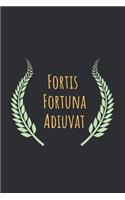 Fortis Fortuna Adiuvat: Latin sentence: Perfect Size 110 Page Journal Notebook Diary (110 Pages, Lined, 6 x 9)