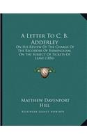 A Letter To C. B. Adderley