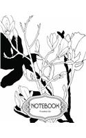 Notebook Journal Dot-Grid, Lined, Blank No Lined: Black White Flower: Pocket Notebook Journal Diary, 120 pages, 8" x 10" (Notebook Journal)