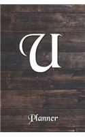 U: Letter Journal Monogram Minimalist Lined Notebook To Do List Undated Daily Planner for Personal and Business Activities with Check Boxes to Help you
