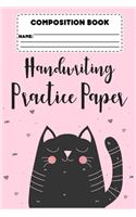 Composition Book Handwriting Practice Paper